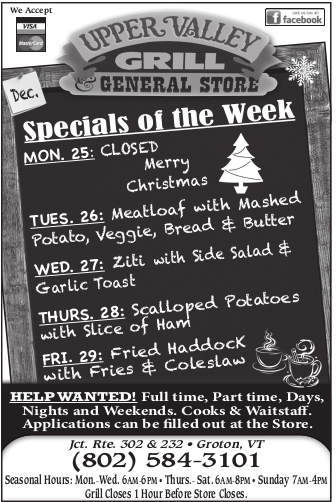 Specials week of12/25