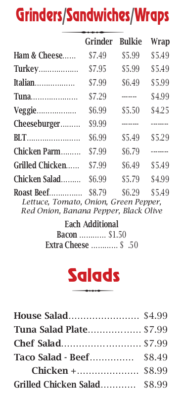 Sandwiches and Salads To Go